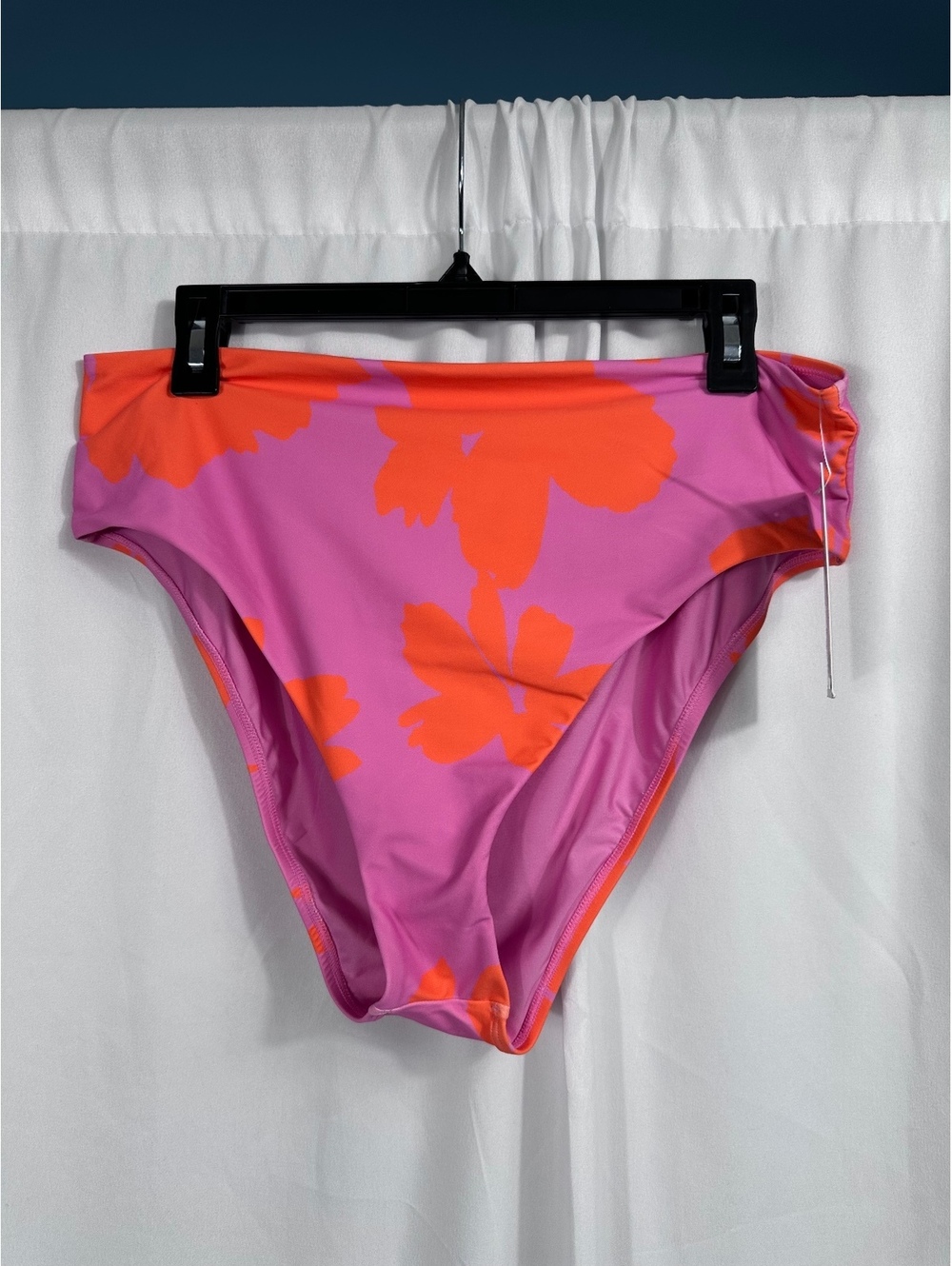 Antonio Melani High Waist Bikini Bottoms Pink and Orange Floral XL